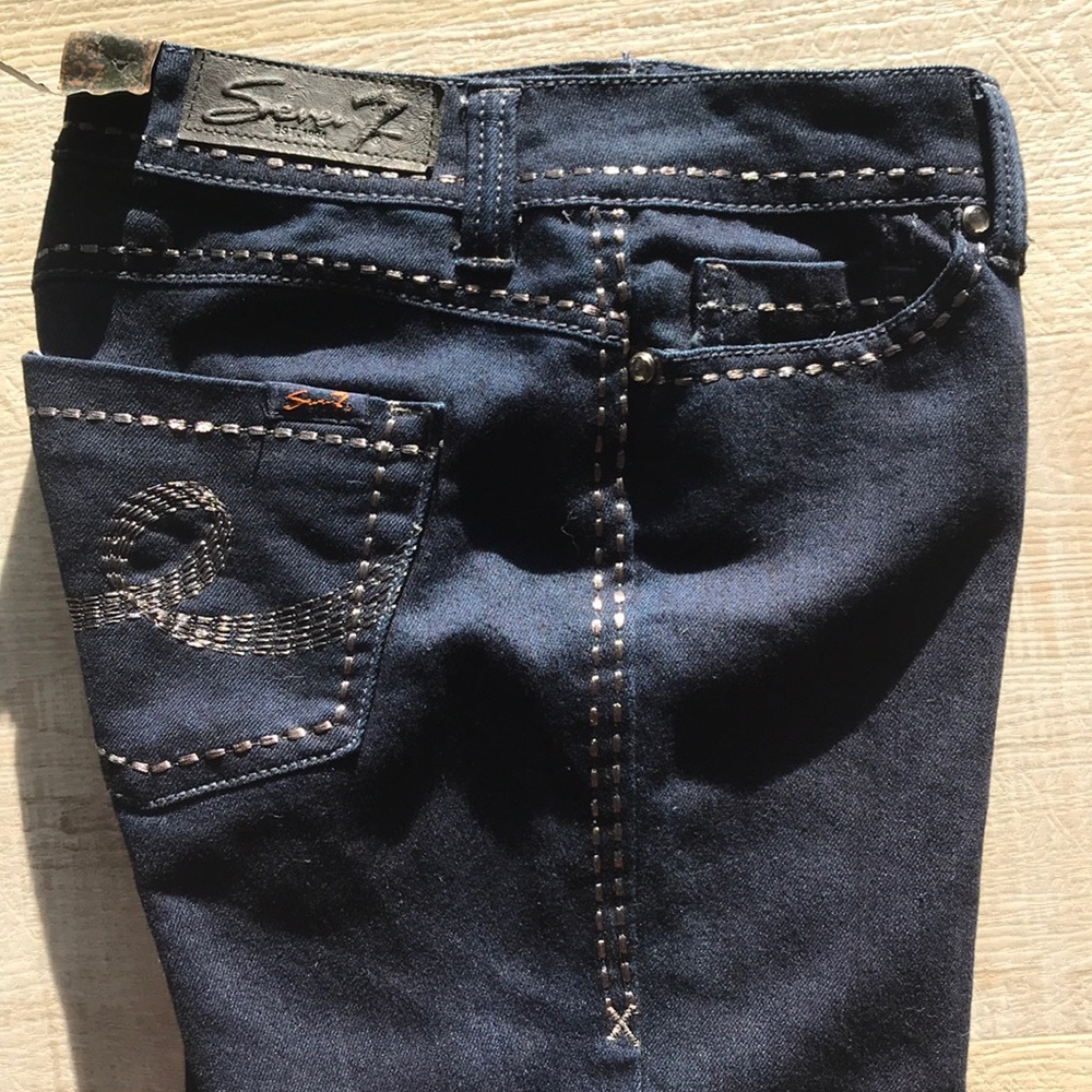 Seven7 Dark Wash Straight Cut Jeans, Size 27 - Picture 4 of 12